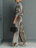Elena Velvet Turtleneck Suit