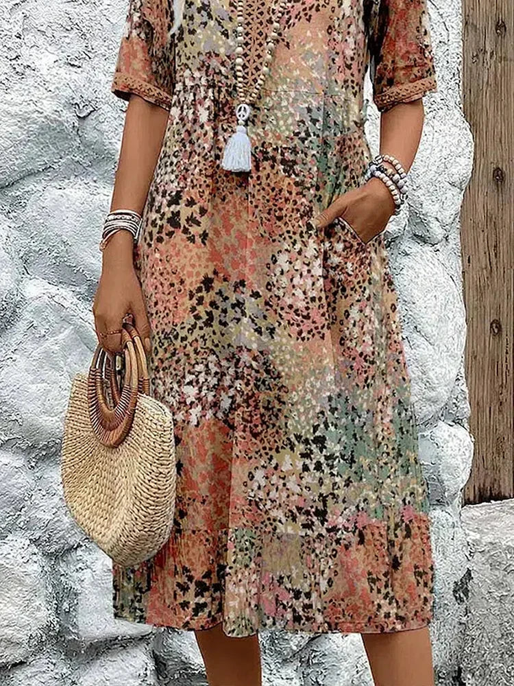 Maya Vibrant Midi Dress
