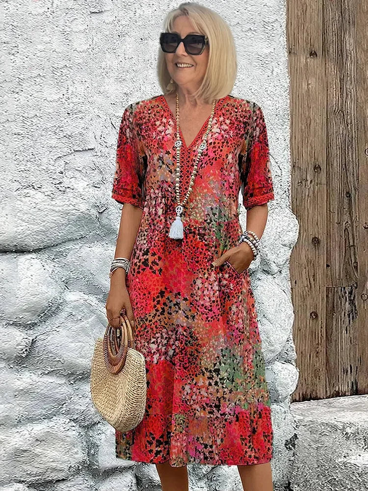 Maya Vibrant Midi Dress