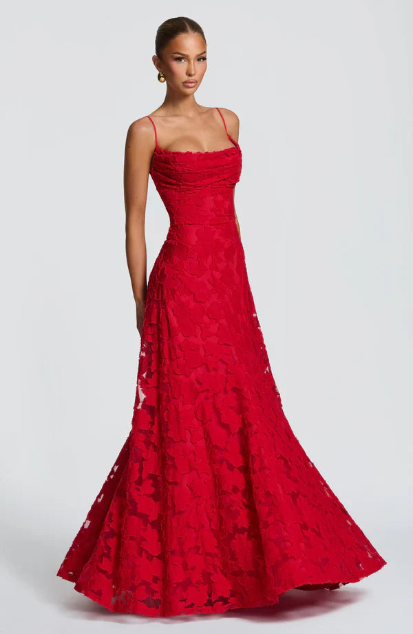 Delphine | Elegantes Spitzen Maxi Kleid