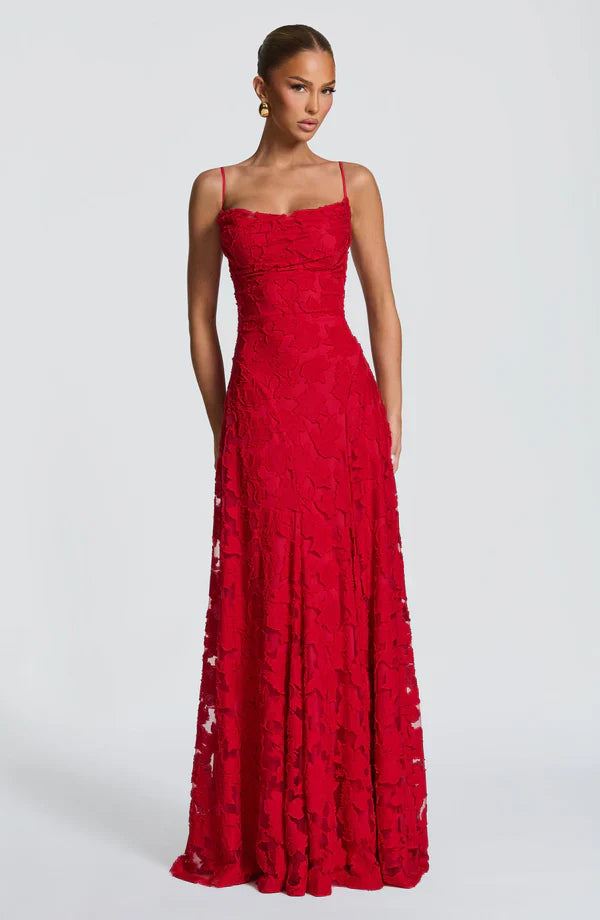 Delphine | Elegantes Spitzen Maxi Kleid