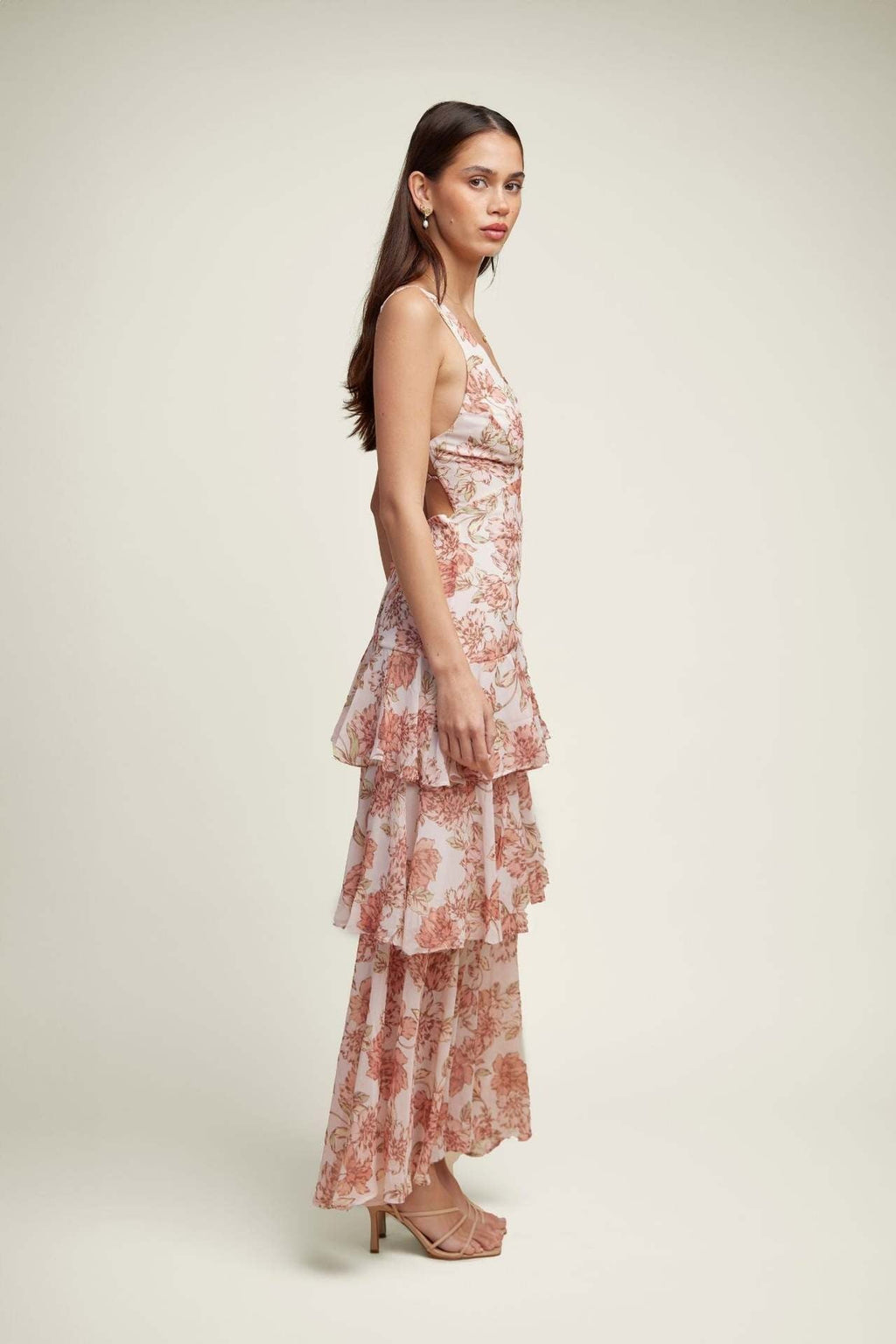 LISA | Floral Flounce Maxi Dress