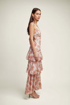 LISA | Floral Flounce Maxi Dress