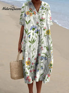 Women's Vintage Floral Casual Flowing Dress