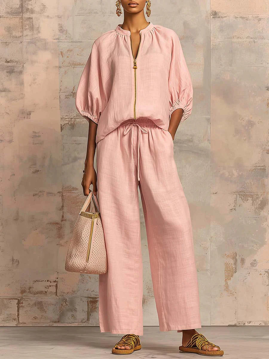 Alba | Two-Piece Set: Relaxed Shirt and Wide-Leg Trousers