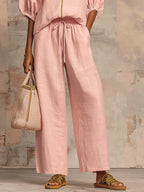Alba | Two-Piece Set: Relaxed Shirt and Wide-Leg Trousers