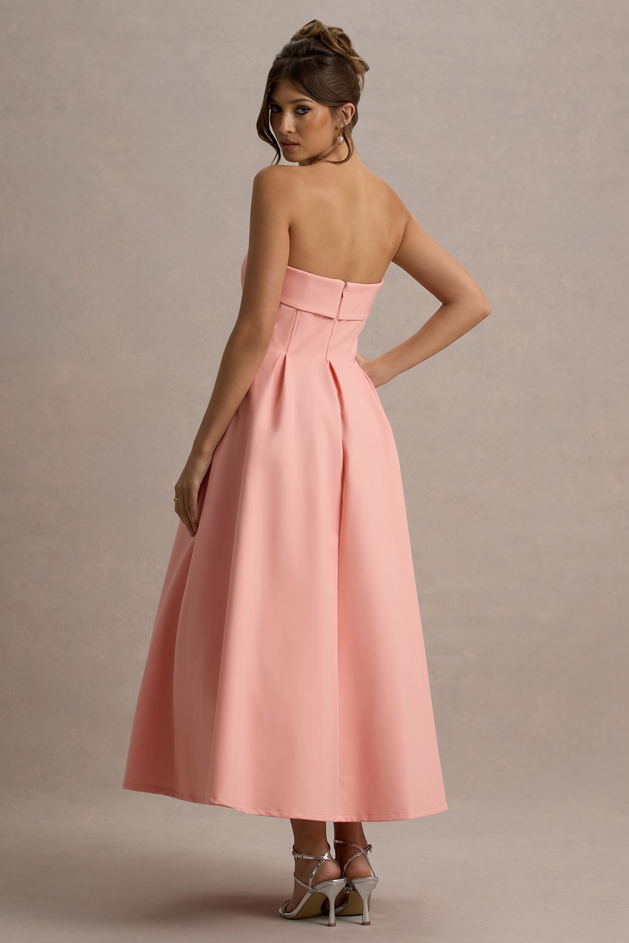 ANNE | Stylish Midi Dress with Off-the-Shoulder Neckline
