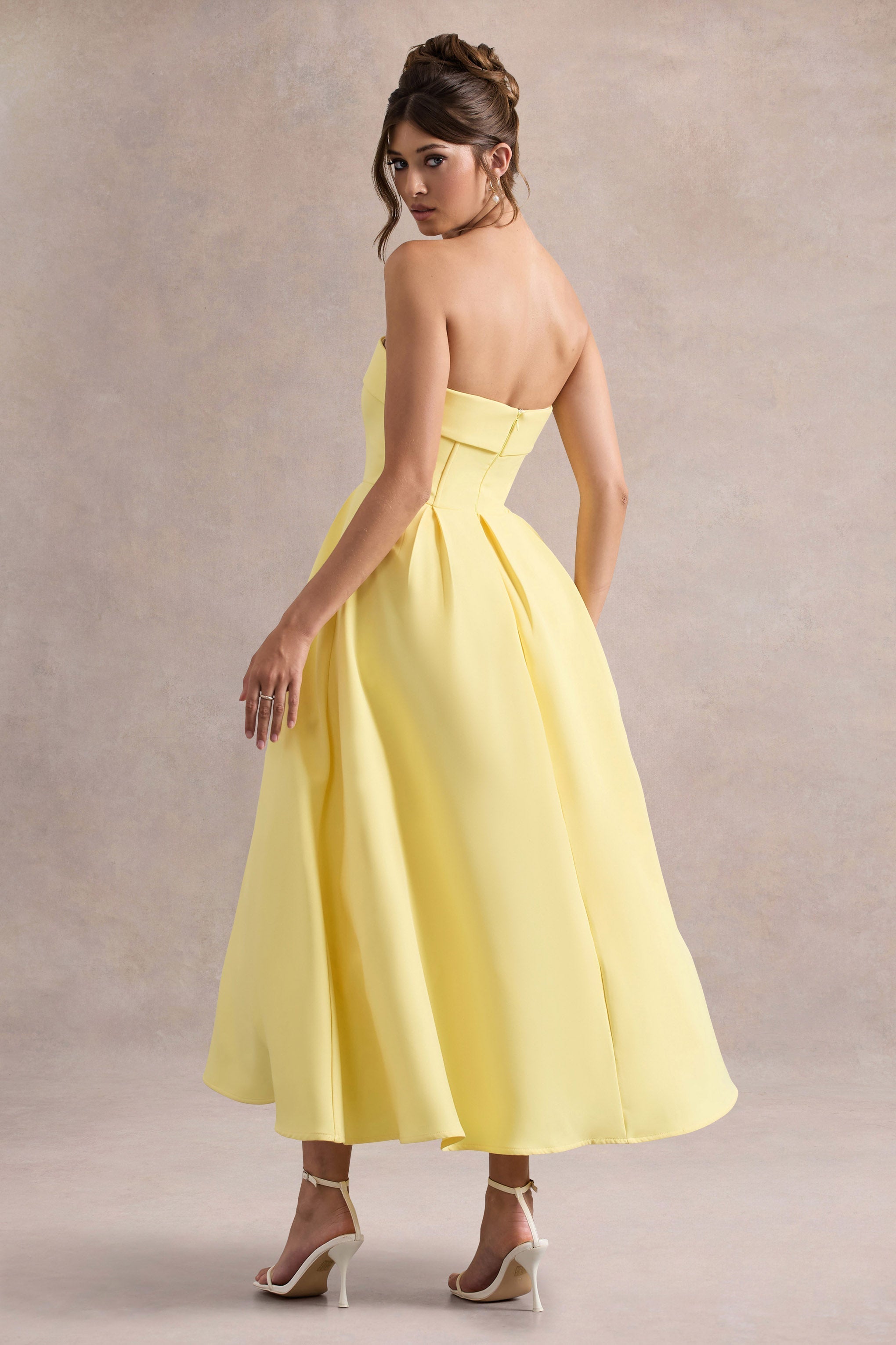 ANNE | Stylish Midi Dress with Off-the-Shoulder Neckline