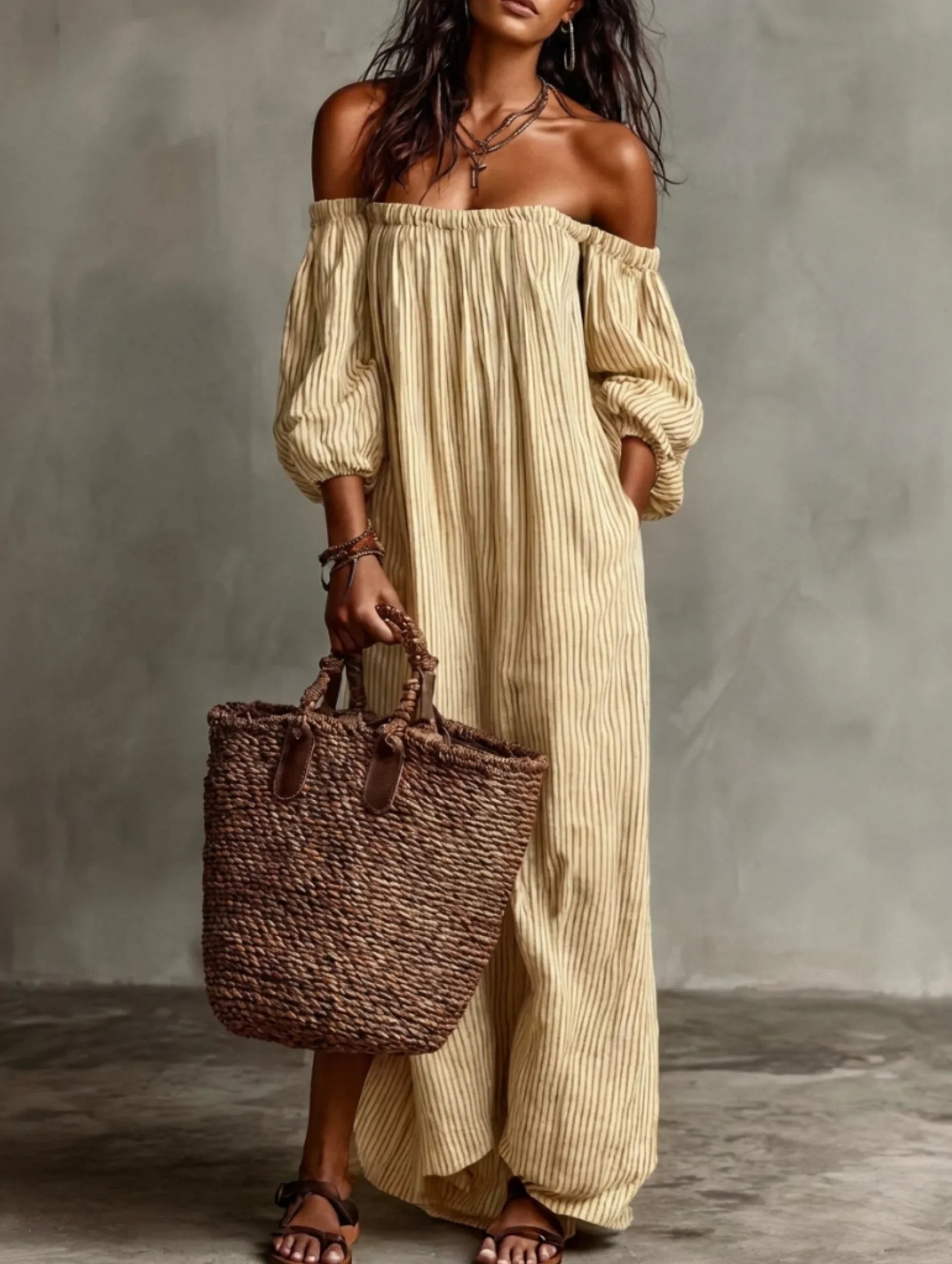 Elena | Flowing Off-Shoulder Maxi Dress