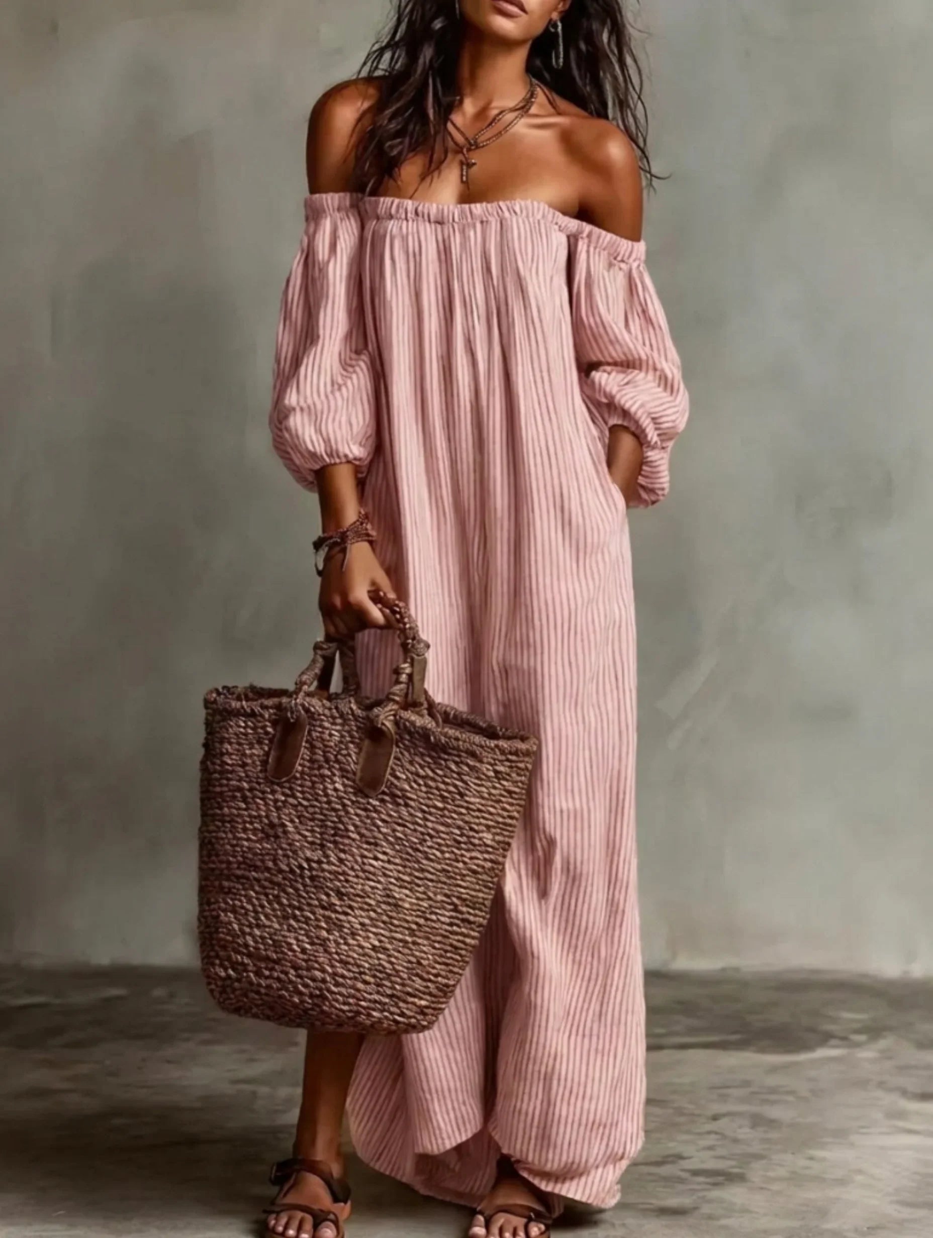 Elena | Flowing Off-Shoulder Maxi Dress